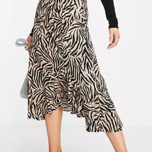 Trendyol wrap midi skirt in brown